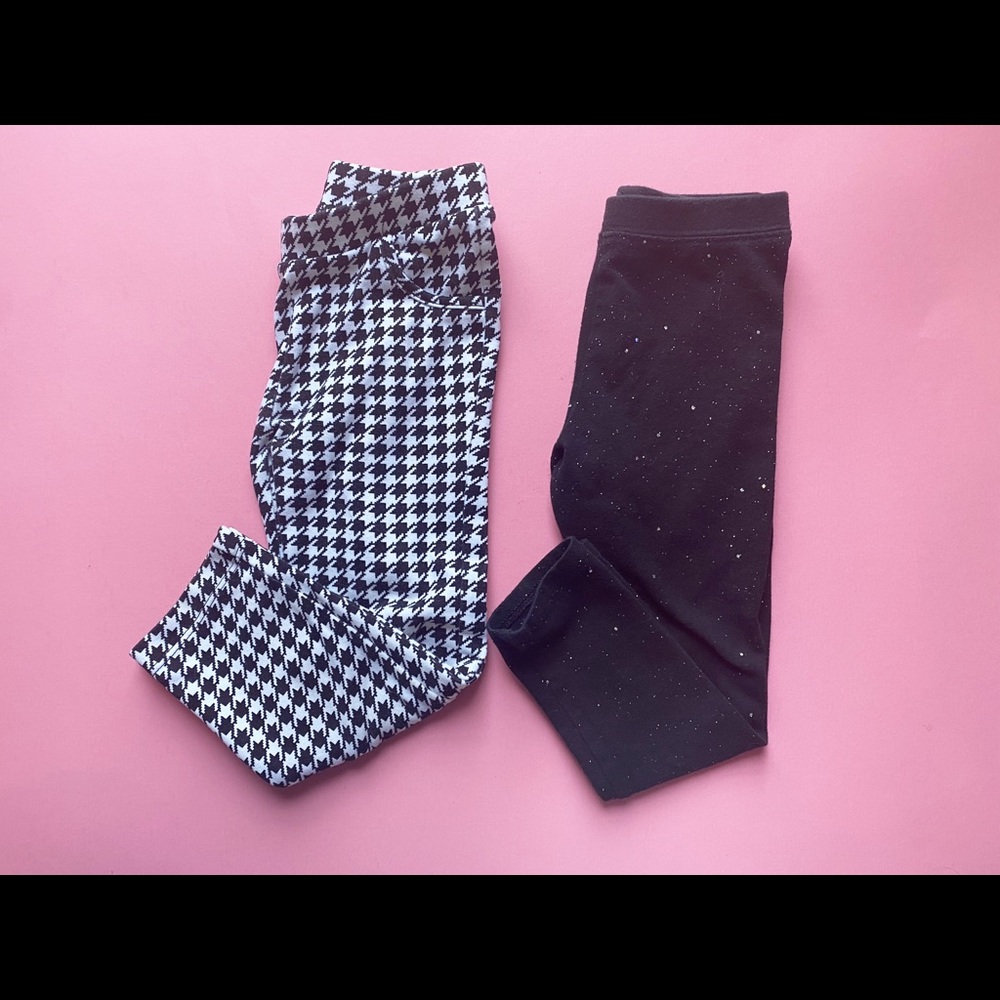Toddler Girl Leggings 3T Gingham and Glitter